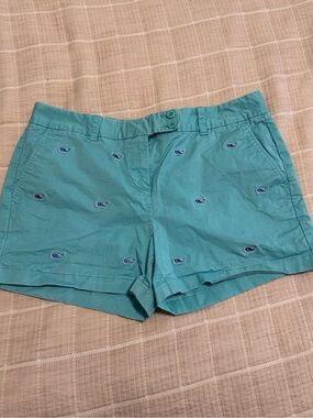 Vineyard Vines Teal Embroidered Whale Women's Shorts